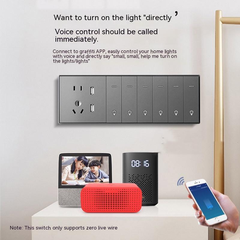 WiFi smart home switch with whole‑house voice control and mobile APP automation