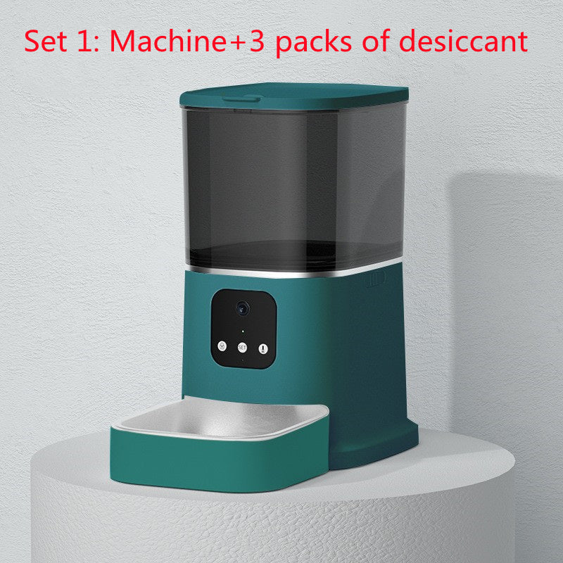 Smart WiFi automatic pet feeder with large capacity, voice recorder, and timer feeding for cats and dogs