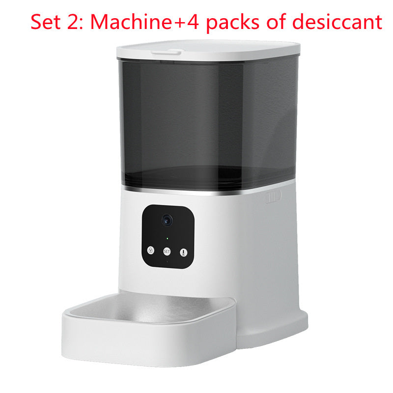 Smart WiFi automatic pet feeder with large capacity, voice recorder, and timer feeding for cats and dogs