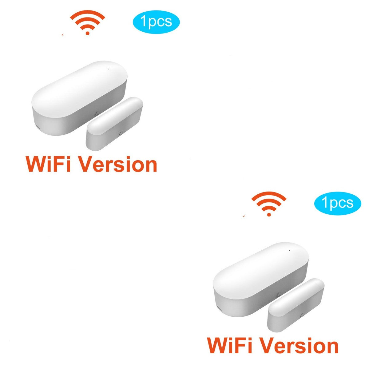 Tuya WiFi smart magnetic door sensor with anti‑theft alarm and app push notifications