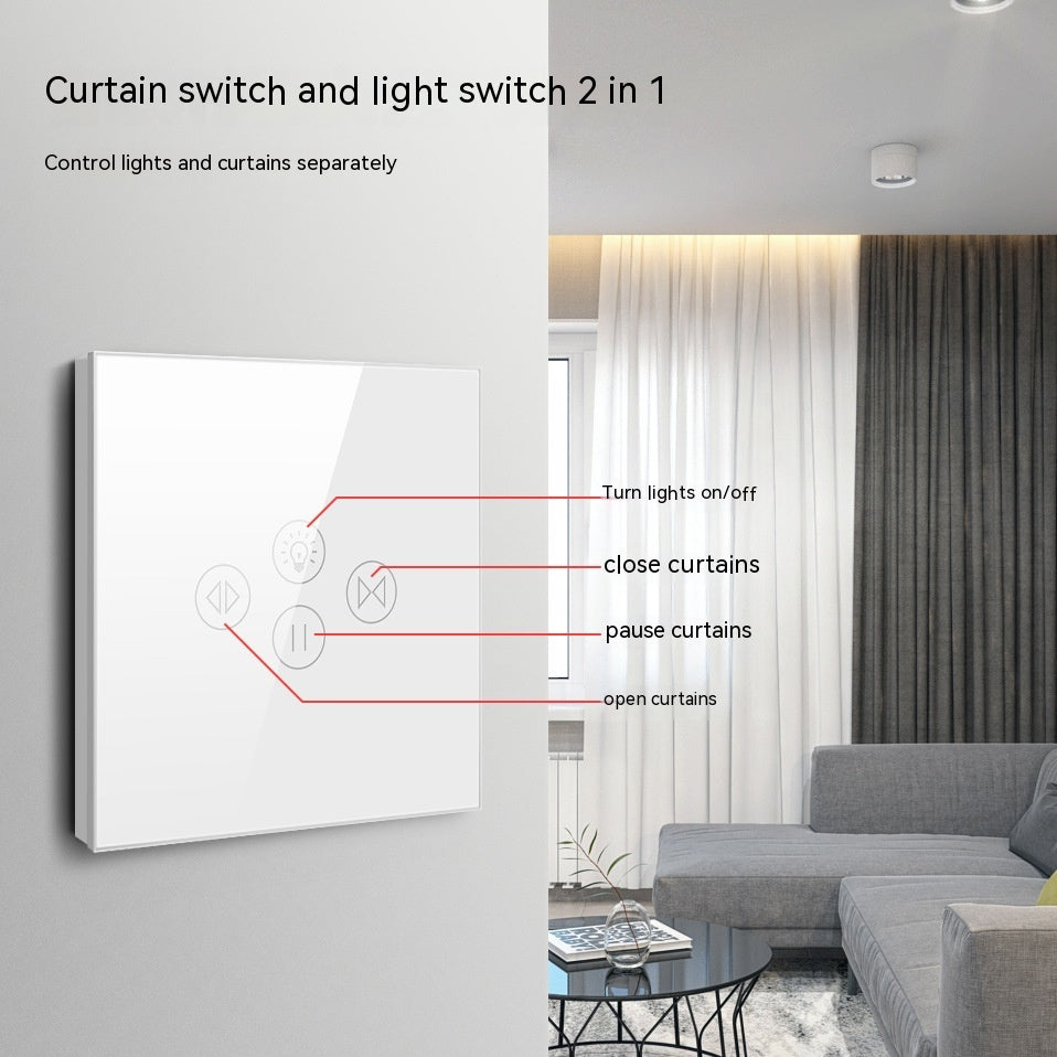 Smart curtain light wall touch switch with plastic button and voice control