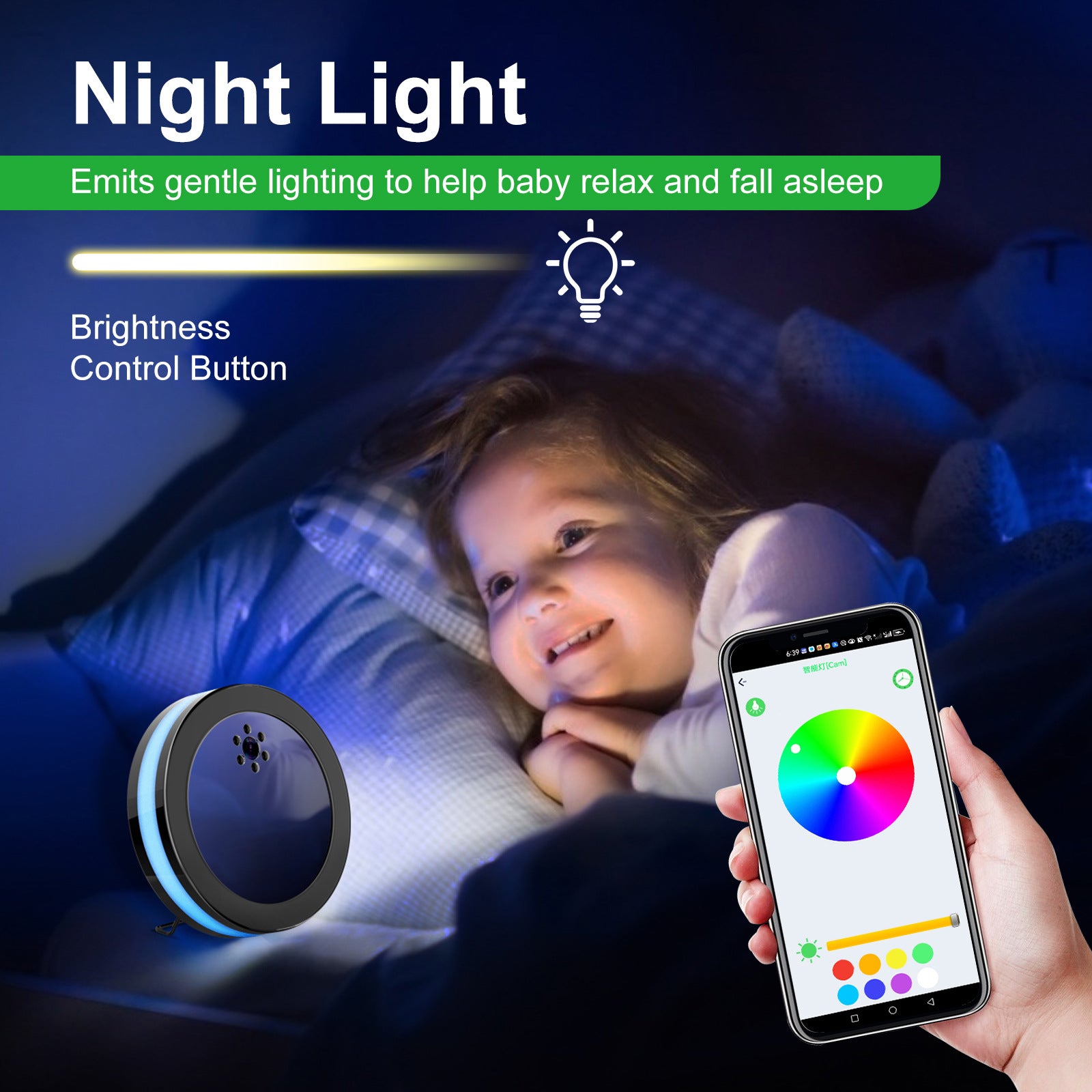 Wireless smart surveillance camera with HD video, motion alerts, and two‑way voice conversation