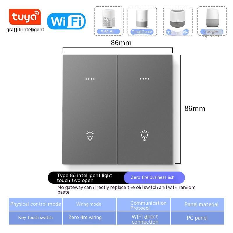 WiFi smart home switch with whole‑house voice control and mobile APP automation