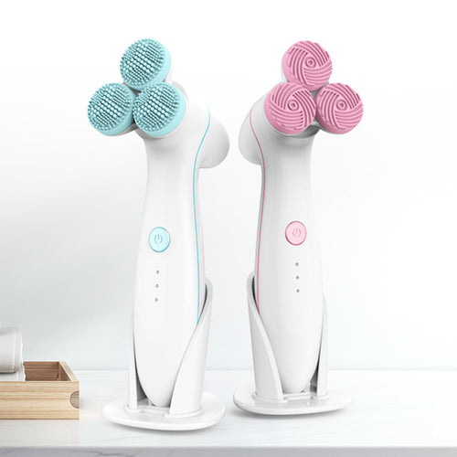 3D smart electric silicone facial cleanser with 3D massage vibration”